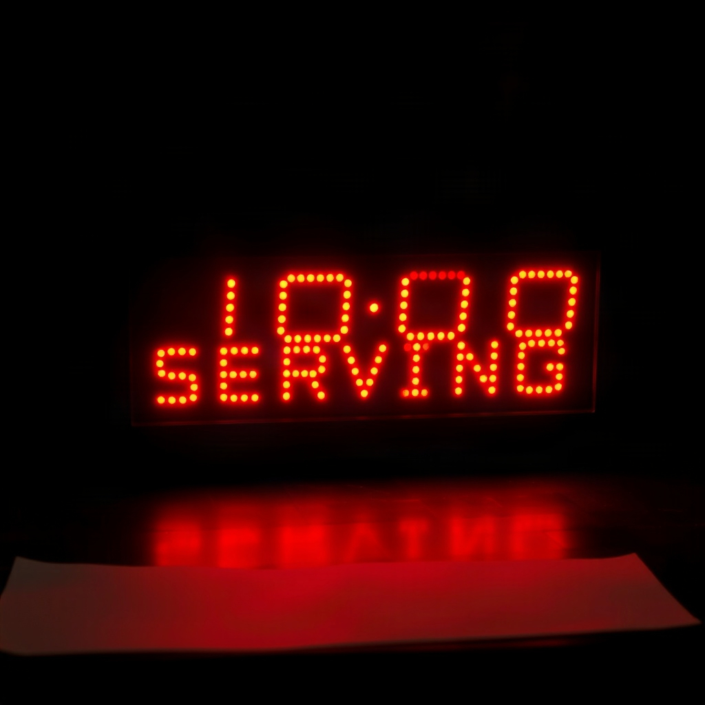 Red LED glow on a dark board